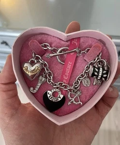Juicy Couture Vintage Silver 5 Charm Bracelet, Y2K, VHTF, 2008, G&P Juicy, New - Picture 1 of 20