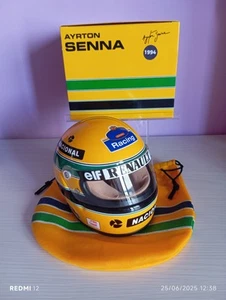 π₯π₯π₯ Mini Helmet Casco Ayrton Senna F1 1994 Williams Renault scala 1:2 π₯π₯π₯ - Foto 1 di 9