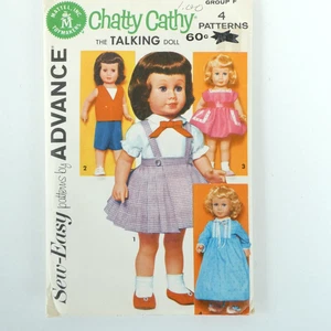 Chatty Cathy Doll Advance Sewing Pattern Group F 4 Patterns Uncut FF Vintage - Picture 1 of 3