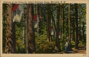 Meredith, NH Kreuzwegstationen St Johns Seminary Camp New Hampshire 50er - Bild 1 von 2