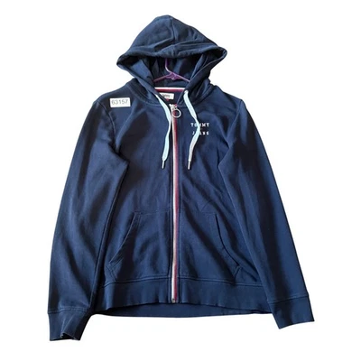 Tommy Hilfiger 连帽衫女式 S 码小号蓝色全拉链双面连帽 — 第 1/4 张图片