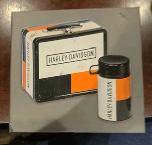 Harley-Davidson RETRO Metal Lunch Box W/ Thermos  Harley-Davidson logo  - Picture 1 of 7