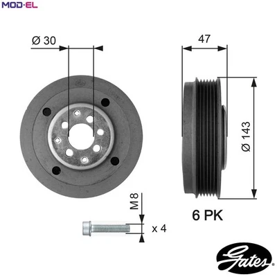BELT PULLEY CRANKSHAFT TVD1014A FOR SKODA OCTAVIA/Combi VW NEW/BEETLE BORA 1.9L - Image 1 of 4