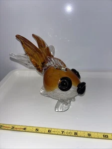 Murano Style Hand Blown Art Glass Tropical Fish Figurine - 6” - Picture 1 of 7
