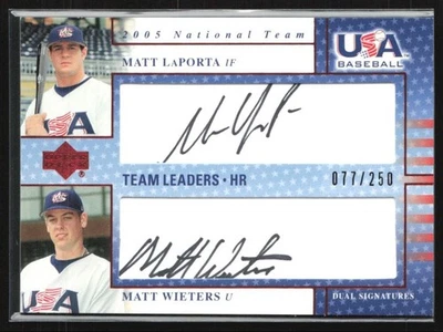 Matt Wieters / Matt LaPorta 2005 cubierta superior equipo nacional de béisbol de Estados Unidos automático /250 Foto 1 de 3