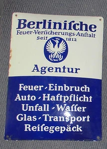emailschild alt antik feuer versicherung titan email schild top deko original - Picture 1 of 1