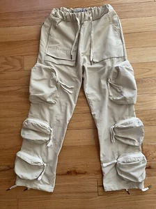 WHOISJACOV Travis Scott CARGO PANTS BONE 6 Pocket SIZE Medium 27” Inseam - Picture 1 of 3