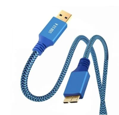 USB 3.0 Micro B to USB 3.0 Type A Data Woven Charging Cable for SSD Camera 3m - Image 1 of 4