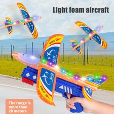 Kids Airplane Launcher Toy Foam Plane Flying Glider Catapult Outside Toy Gift