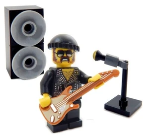 NEW LEGO ROCK STAR MINIFIG guitar singer figure musician minifigure metal punk - Picture 1 of 1