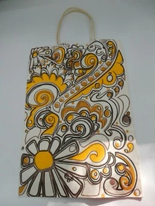 RARE Vintage 70s Woolworth Department Store Woolco Paper Bag Flower MOD Unused - Picture 1 of 2