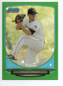 2013 Bowman Chrome Mini Green Refractor #128 30/75 Tyler Kinley Miami Marlins