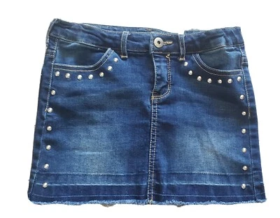 Falda vaquera azul denim DKNY para niñas talla 10 cintura ajustable usada en excelente estado Foto 1 de 4