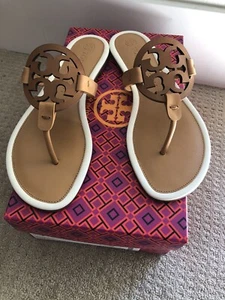 (ON SALE) New Tory Burch Miller Size 9 Brown Leather Sandals - Picture 1 of 7