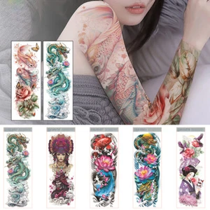 Adesivo Tatuaggio Braccio Donna Uomo Temporaneo Impermeabile Body Art Taglia Grande Stickers - Foto 1 di 24
