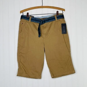 NWT Tommy Hilfiger Tan Cotton Belted Bermuda Shorts 20 - Picture 1 of 5