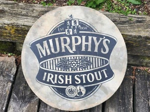 Murphy's Irish Stout Drum Beer Sign 18" Celtic Bodhran Vintage Advertising - Picture 1 of 23