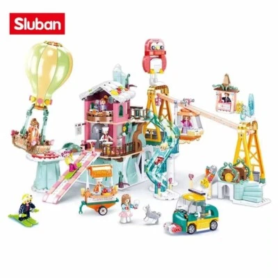 Sluban Alps Ski Resort Building Blocks Travel RV Hot Spring Holiday House Model - Image 1 of 4