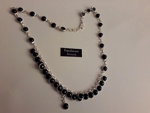 Onice Collier 925er Argento Pezzo Unico Gioiello Nuovo - Foto 1 di 1