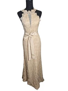 James Coviello BHLDN Aerin Elegant Lace Halter Dress W/ Sash & Tiered Back 2 - Picture 1 of 16