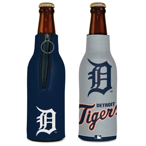 Detroit Tigers 12oz Two Sided Bottle Cooler [NEW] MLB Can Holder Foam Koozie Cover
