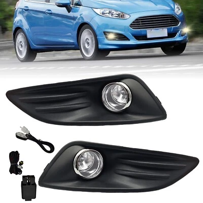 For 2014 2015 2016 2017 2018 Ford Fiesta Fog Lights Front Bumper Lamps+Bulbs - Image 1 of 4
