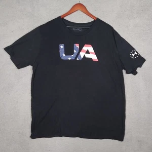 Camiseta Under Armour Para Hombre 2XL Negra Suelta Heat Gear XXL Bandera Americana 4 de Julio - Imagen 1 de 9