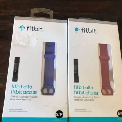 NUEVO 2 Genuinos Fitbit Alta Alta HR Banda Clásica Rosa y Azul Pequeño S/P Accesorio Foto 1 de 4