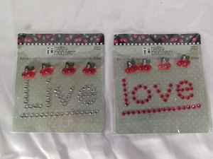 Mary Engelbreit Rhinestone Accents Live, Love  Set of 2 New! - Picture 1 of 2