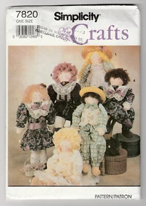 Simplicity 7820 Fabric 22"Doll-Clothes Soft Ragdoll Crafts Sewing Pattern UNCUT - Picture 1 of 2