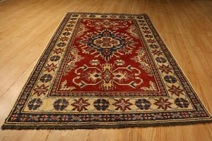 4x5 Afghan-Refugee Tribal Vegetable-Dye Handmade-knotted Fine Wool Rug 581220 - Picture 1 of 12