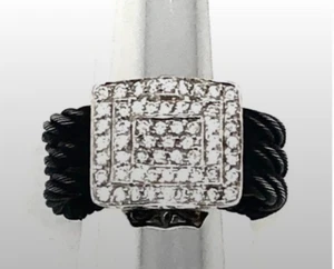 Charriol Celtic Noir Cable Ring Size 5.5 - Picture 1 of 10