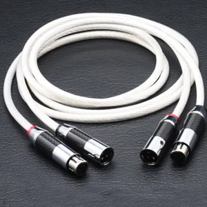Paar versilberte 3-polige HiFi Audio XLR Kabel Stecker auf Buchse Stecker ausgewogene Kabel - Bild 1 von 6