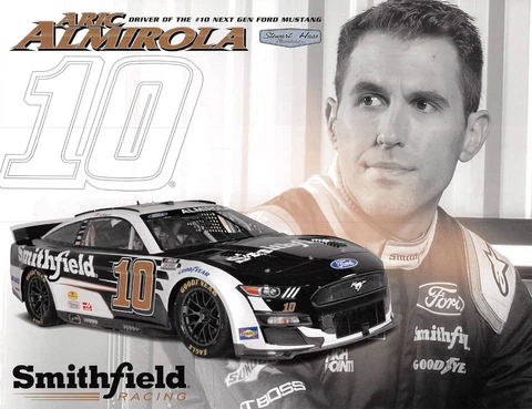 2022  -- ARIC ALMIROLA #10 "SMITHFIELD" FORD MUSTANG NASCAR CUP SERIES POSTCARD Cover