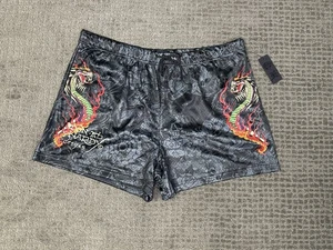 Ed Hardy Pantaloncini Uomo XXL Cobra Flame Designs Maglia - Foto 1 di 8