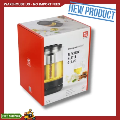 NEW ZWILLING ENFINIGY 1.7L Glass Kettle, Black Matte, FREESHIP - Image 1 of 4