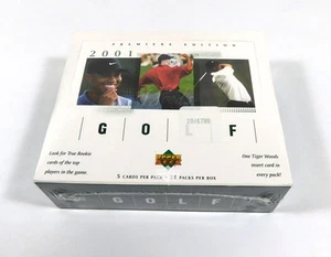 2001 Upper Deck Golf Hobby Box versiegelt (24 Packungen) 1 Tiger Hölzer Einsatz pro Packung - Bild 1 von 2