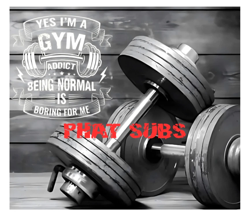 20oz Sublimation Tumbler Wrap Gym Addict Ready To Press Heat Transfer - Image 1 of 1