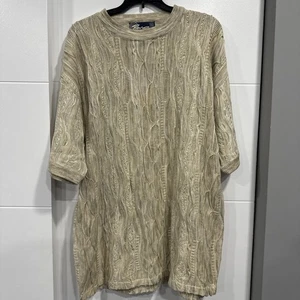 Vintage Raw Blue Sport Acrylic Shirt Men L Coogi Style 3D Knit Cosby Biggie  - Picture 1 of 14