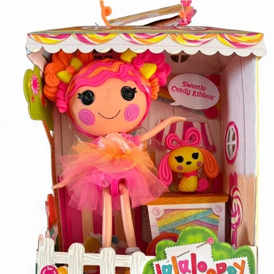 NIB- Lalaloopsy Doll Sweetie Candy Ribbon & Pet Puppy, 13" Taffy Candy