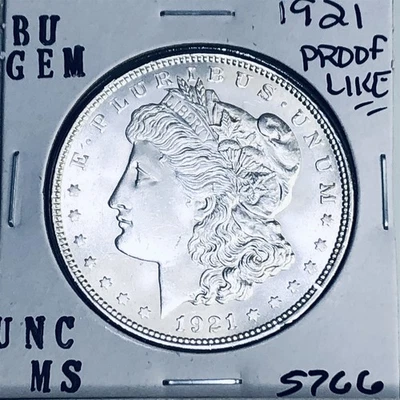 1921 BU GEM MORGAN SILVER DOLLAR UNC MS+++ U.S. MINT RARE COIN 5766 - Image 1 of 3