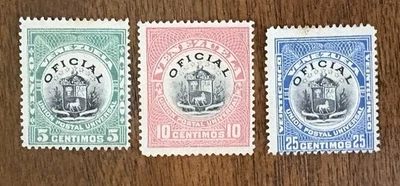 Venezuela: 1900 Juego de 3 sellos oficiales MNG, SC# O-14-O16. #10-050805 Foto 1 de 2