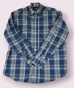 Camisa Wrangler Hombre Talla Mediana Perla A Presión Azul Manga Larga Con Botones - Imagen 1 de 8