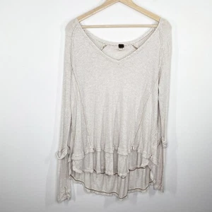 Camisa Free People Mujer XS Crema Túnica Larga Manga Larga Boho Lagenlook - Imagen 1 de 7