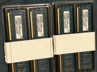 ELPIDA 4x 1GB 1Rx8 PC3-10600U-9-10-A0 RAM Memory - Image 1 of 4