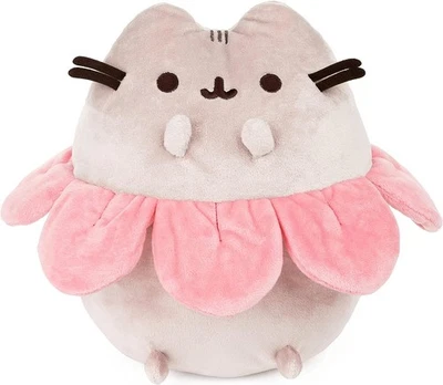 GUND Pink Flower Petals Pusheen Plush Stuffed Animal Cat, Gray and Pink, 9.5” - Image 1 of 4