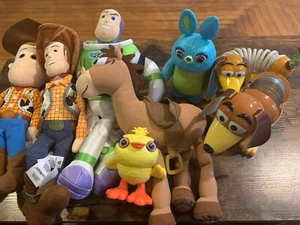 Toy Story Disney Pixar Lot of  8 Plush Toys Figures Woody Buzz Slinky Bullseye - Picture 1 of 7