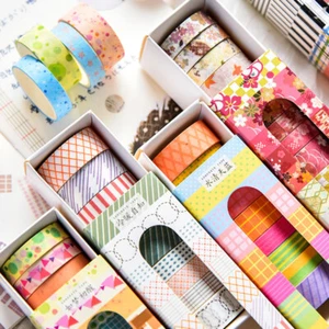 10Rolls Rainbow Washi Tape Adhesive Sticker Paper Masking Trimming Planner Diary - Picture 1 of 20