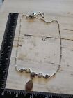 Nine West Vintage America Silver Tone stone Necklace 18in pq
