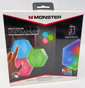 Monster Multi-Color LED Touch Light IR Hexalights 3PC with Magnet Wall Mount NEW - Picture 1 of 4